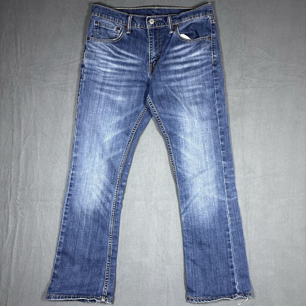Levis Jeans Mens 32x30 Blue 527 Slim Bootcut Western Cowboy Faded Denim Pants